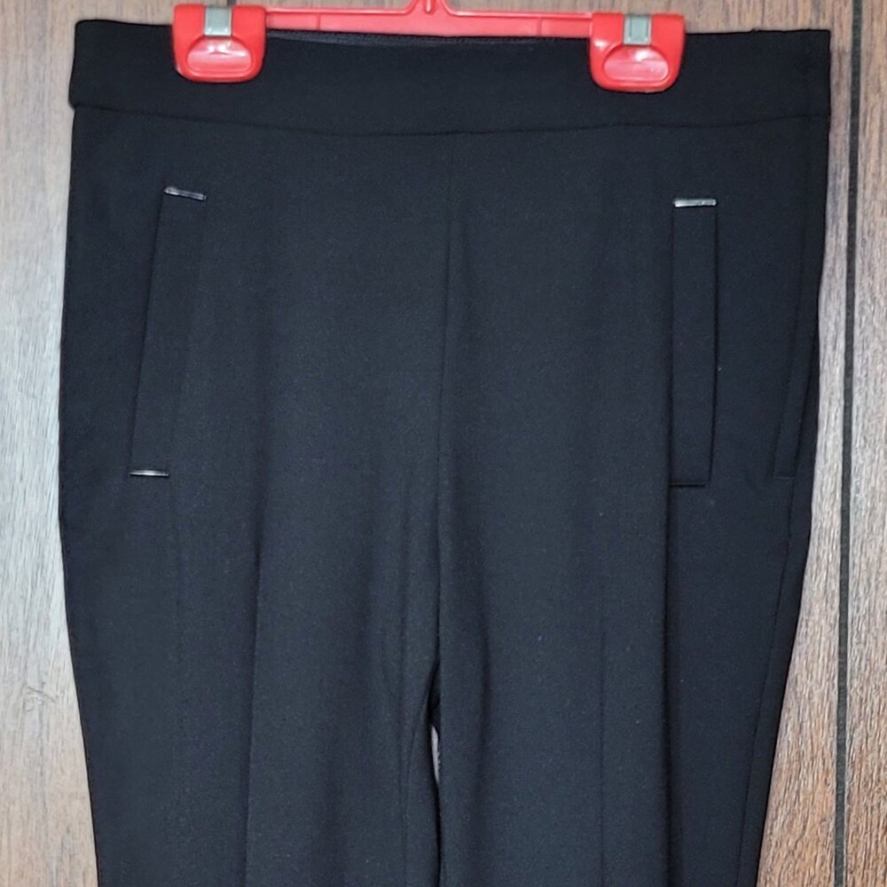 H&M Women's Black Stretch flat front Side zip Pockets Dress Slacks Size 4